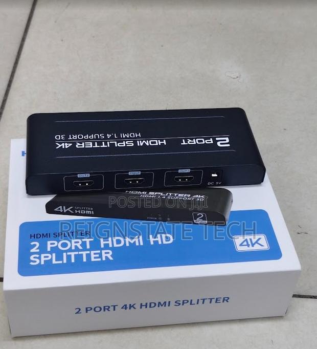 4K 2 Port HDMI Splitter Dual Monitor Output Dual Display Adapter