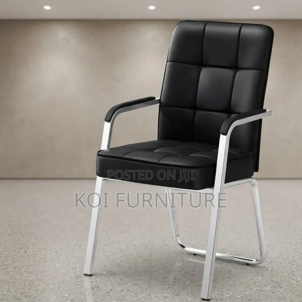 Office Chairs; Leather Reception Office Seat With Mid Back Support