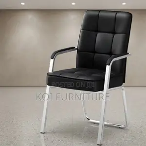Office Chairs; Leather Reception Office Seat With Mid Back Support