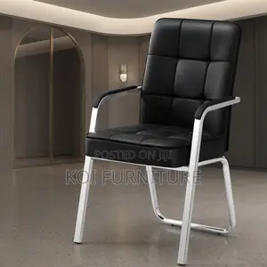 Office Chairs; Leather Reception Office Seat With Mid Back Support