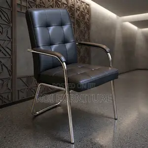 Office Chairs; Leather Reception Office Seat With Mid Back Support