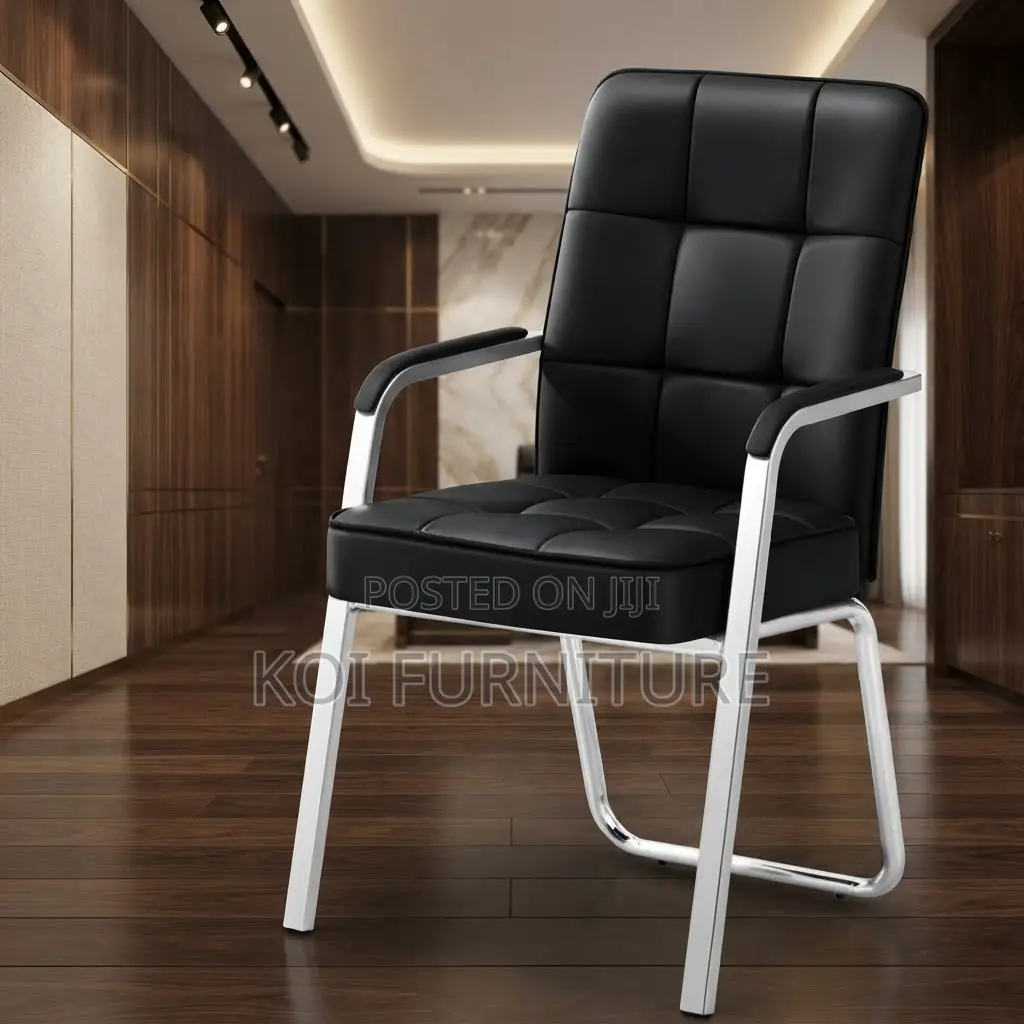 Office Chairs; Leather Reception Office Seat With Mid Back Support