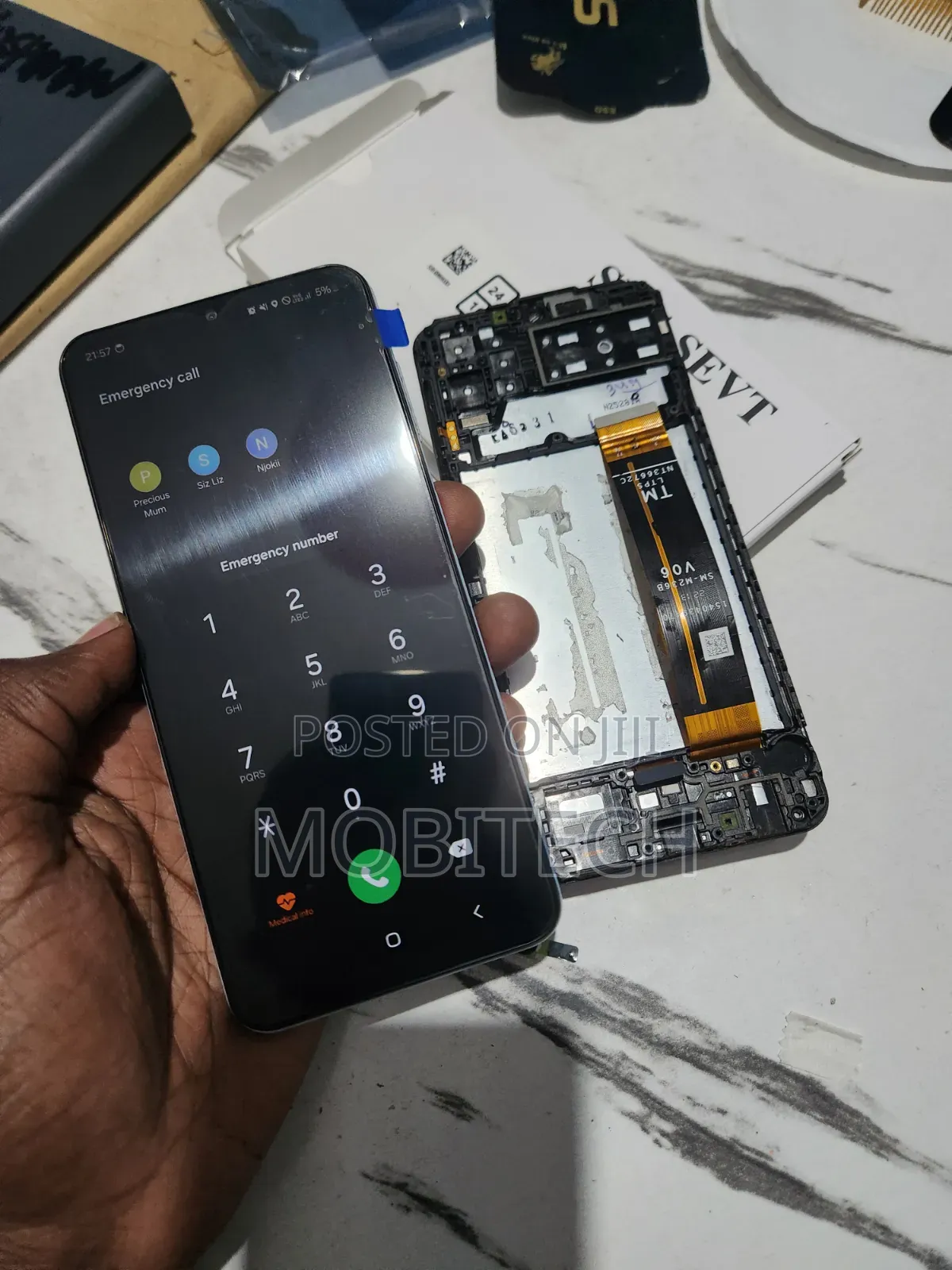 Samsung A13 Original Framed Screen Replacement.(service Pack)