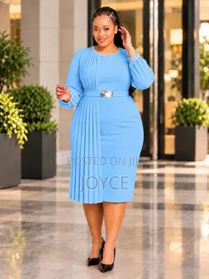 Dress With Silver Line Round-Neck