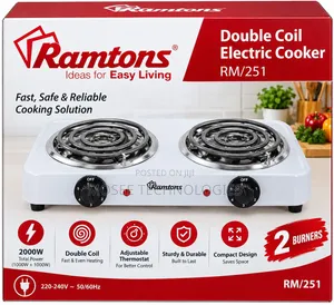 Ramtons RM/253 - Double Spiral Plate Cooker - White.