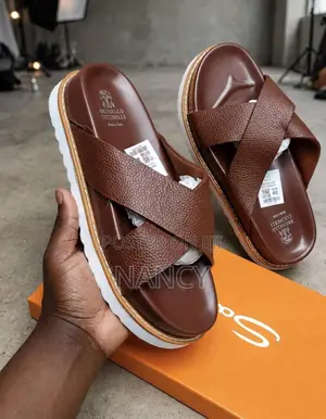 Brunello Men's Sandals – Stylish Casual Leather Sandals Size 39-44
