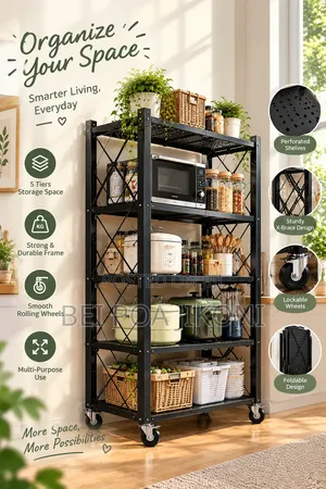 5 Tier Foldable Kitchen Rack