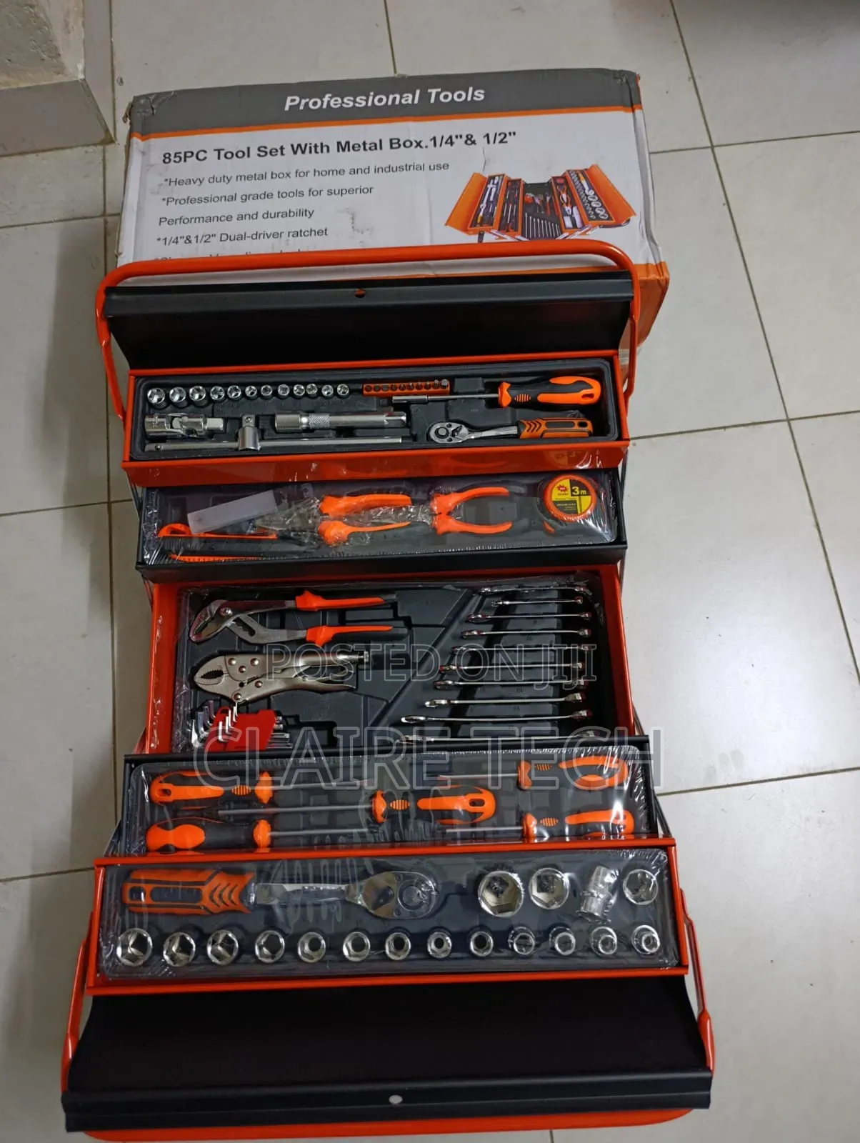 85pcs Foldable Mechanical Toolbox
