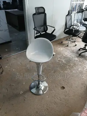 White Adjustable Bar Stool