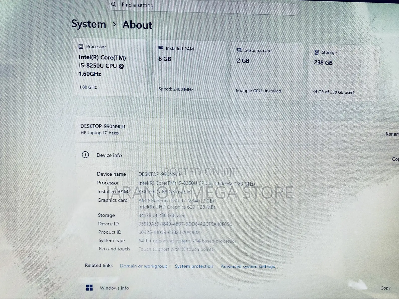 Laptop HP 8GB Intel Core i5 SSD 256GB