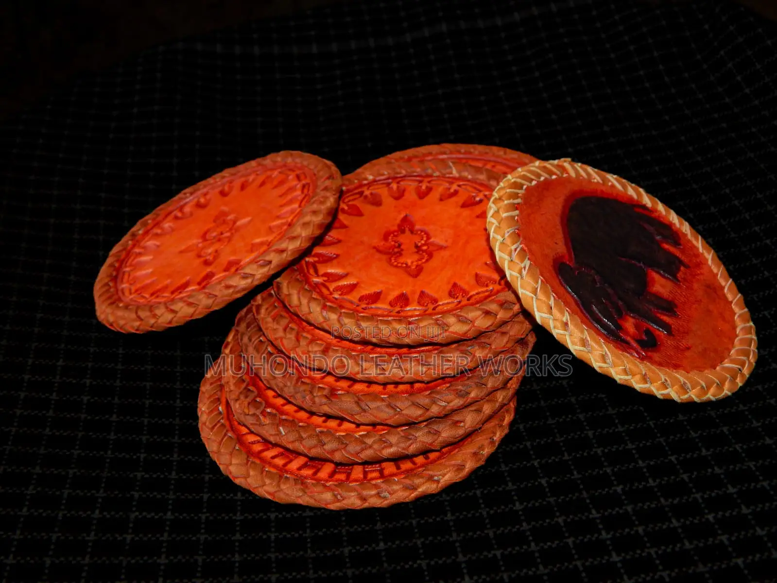 Premium Leather Coaster Mats