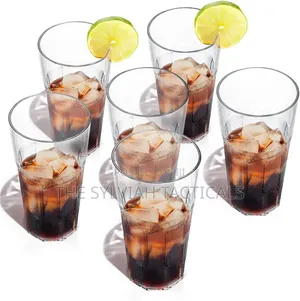 *6pcs Unbreakable Clear Tumbler Cups, 300ml Stackable Highball