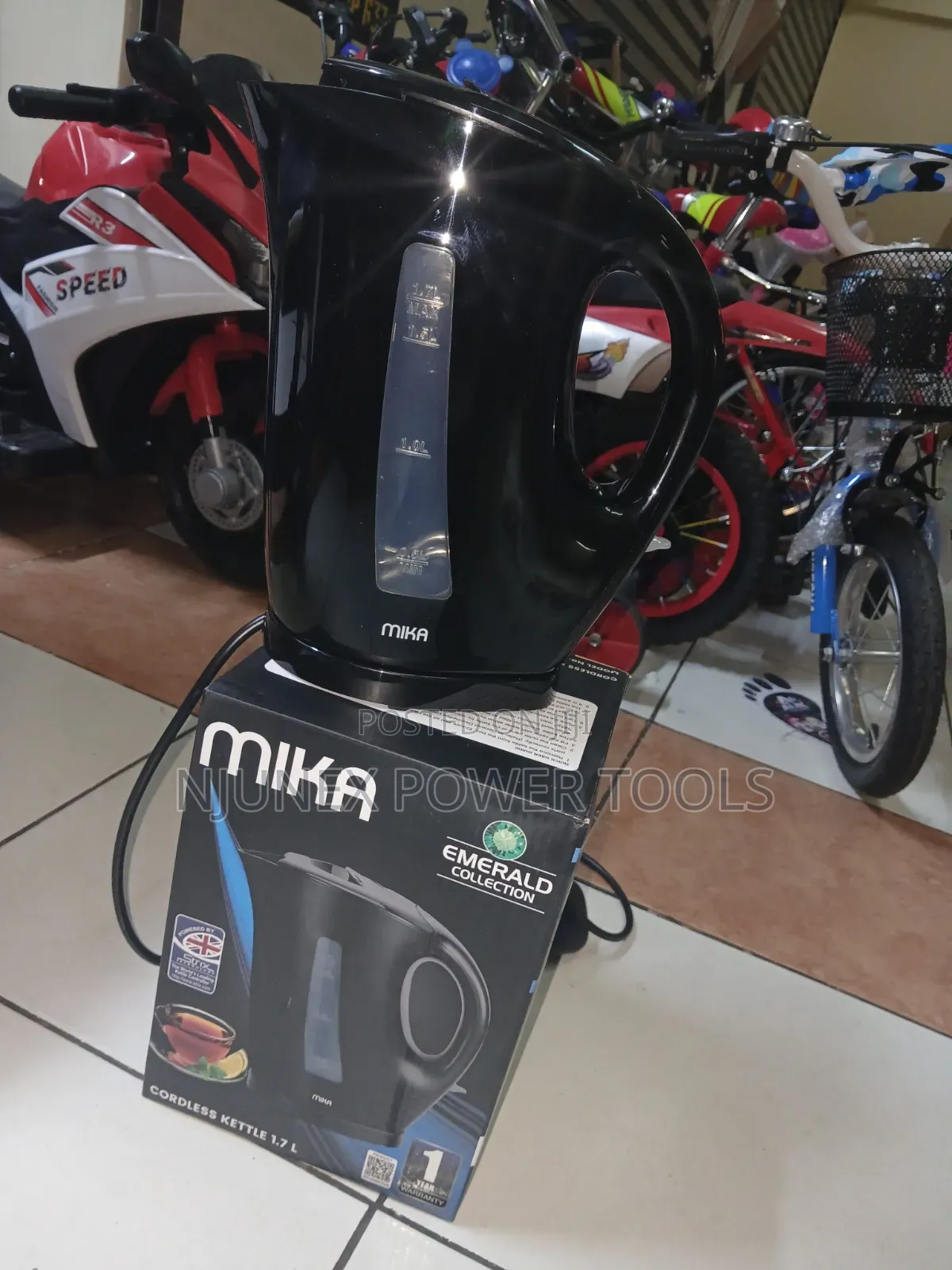 Mika 1.7L Cordless Electric Kettle