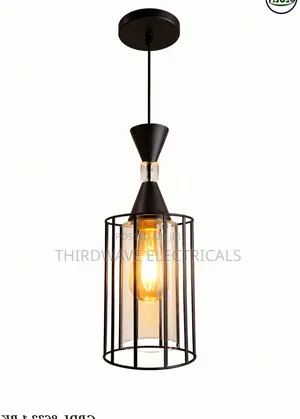 Open Black Metal Cage Modern Pendant Light
