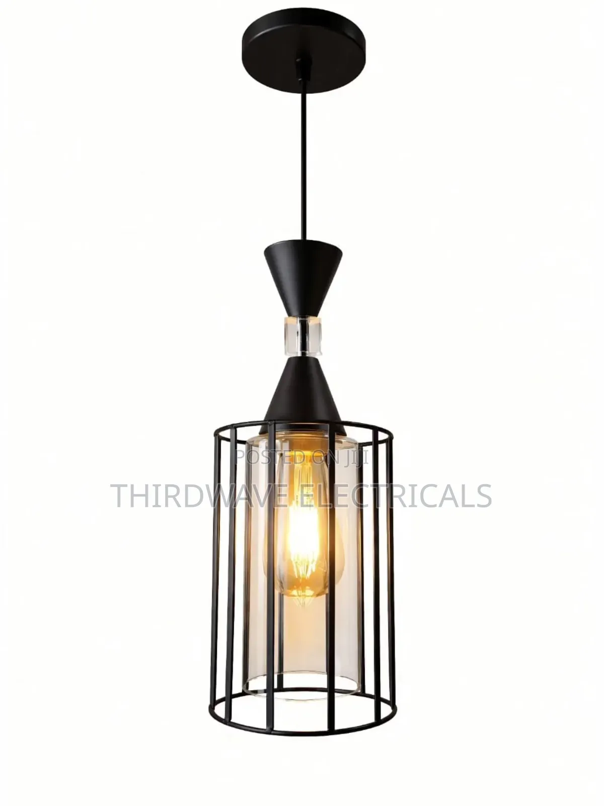 Quality Modern Open Black Metal Cage Pendant Light Es2