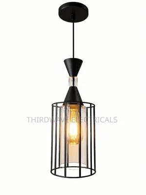 Quality Modern Open Black Metal Cage Pendant Light Es2
