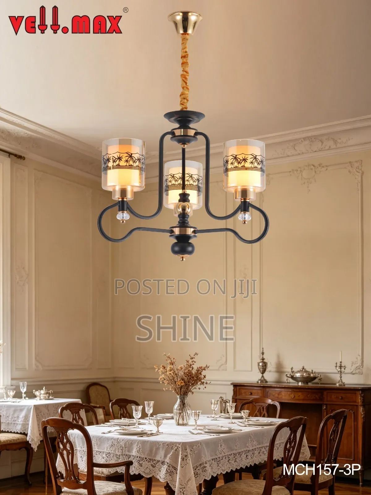 3 Hold Glass Chanderlier