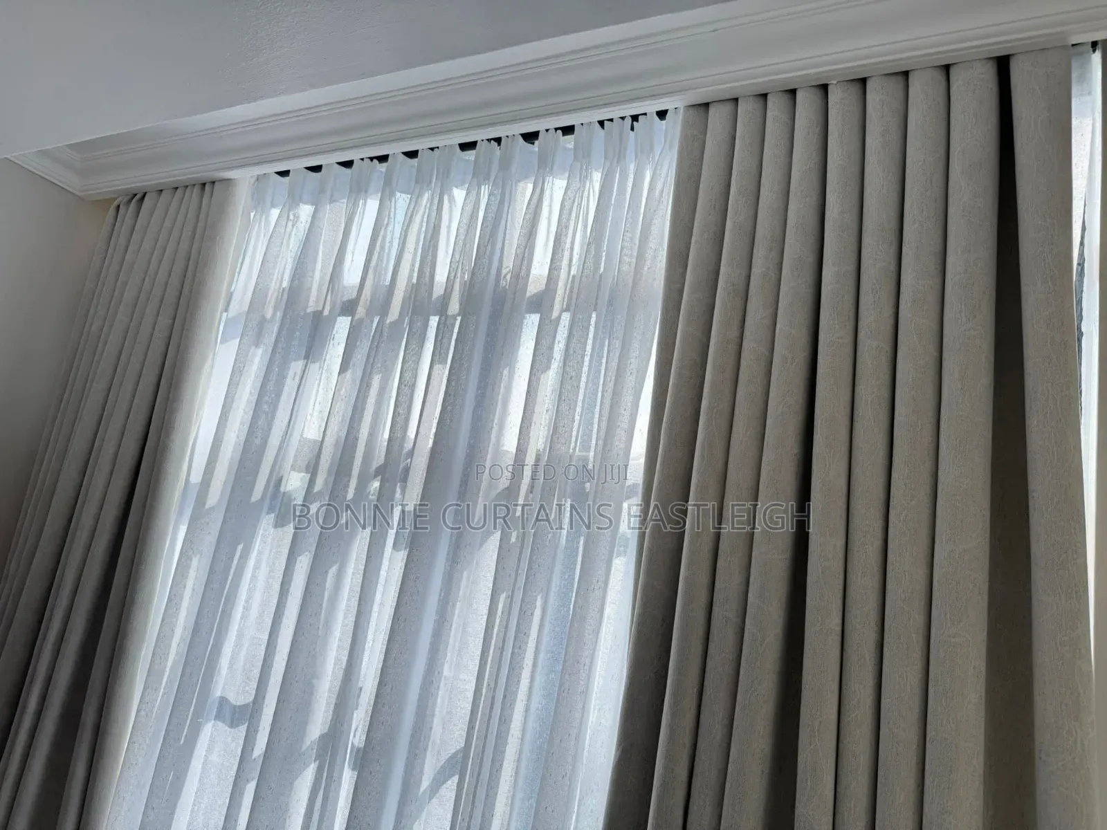 Cream Dark Elegant Curtains and Sheers for Airbnb