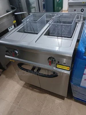 Free-Standing Stainless Steel Commercial Double-Tank Deep Fryer