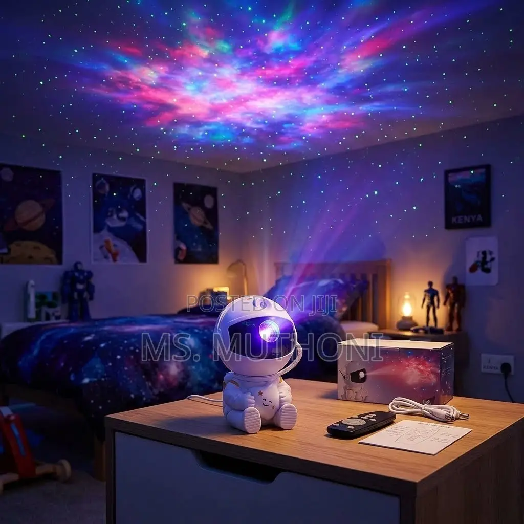 Seated Astronaut Nebula Night Light