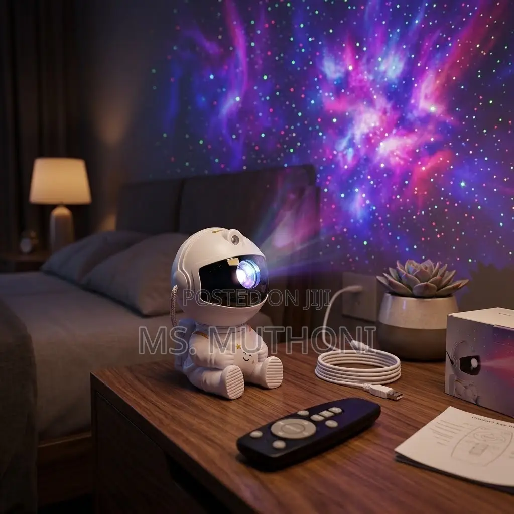 Seated Astronaut Nebula Night Light