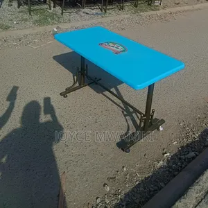 Restaurant Marble Table, 4 by 2, Sky Blue 