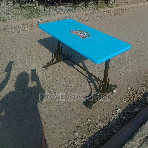 Restaurant Marble Table, 4 by 2, Sky Blue  - thumbnail 2