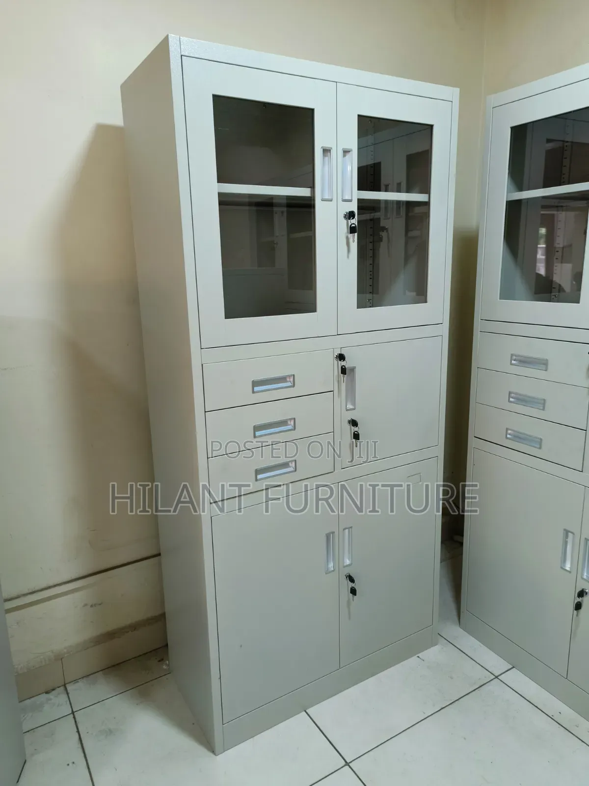 Half Glass Steel File Cabinet.