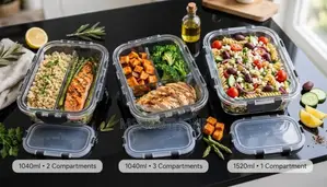 Leak-Proof Glass Meal Prep Containers(1520