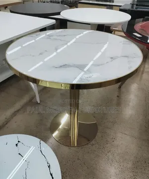 Gold Stand Round Dining Table
