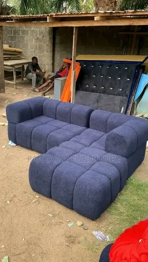 5 Seater Navy Blue Sectional Sofa (Bubble Sofa)
