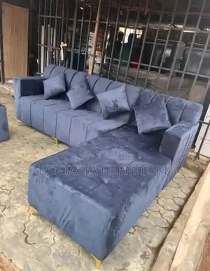 7 Seater Dark Grey L-Shaped Sectional Sofa