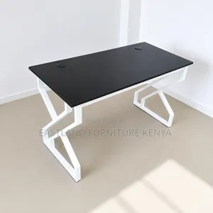 Modern Black & White Executive Office Desk – X-Frame Design