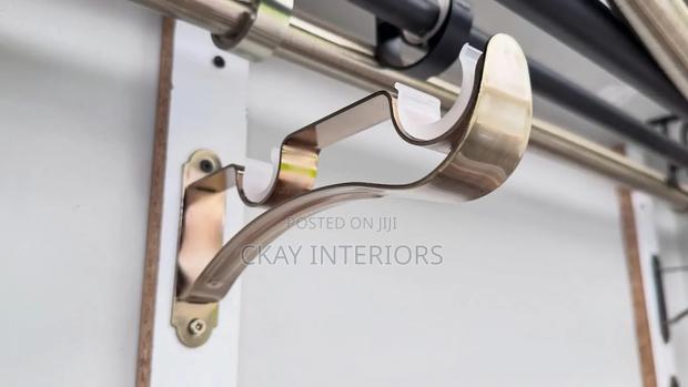 All Colours Smooth Double Curtain Rod Brackets - main view