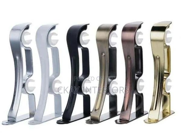 All Colours Smooth Double Curtain Rod Brackets - thumbnail 2