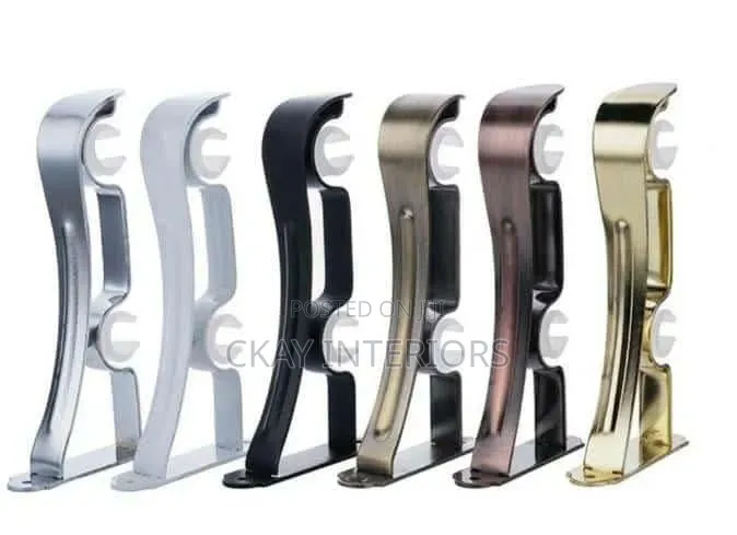 All Colours Smooth Double Curtain Rod Brackets