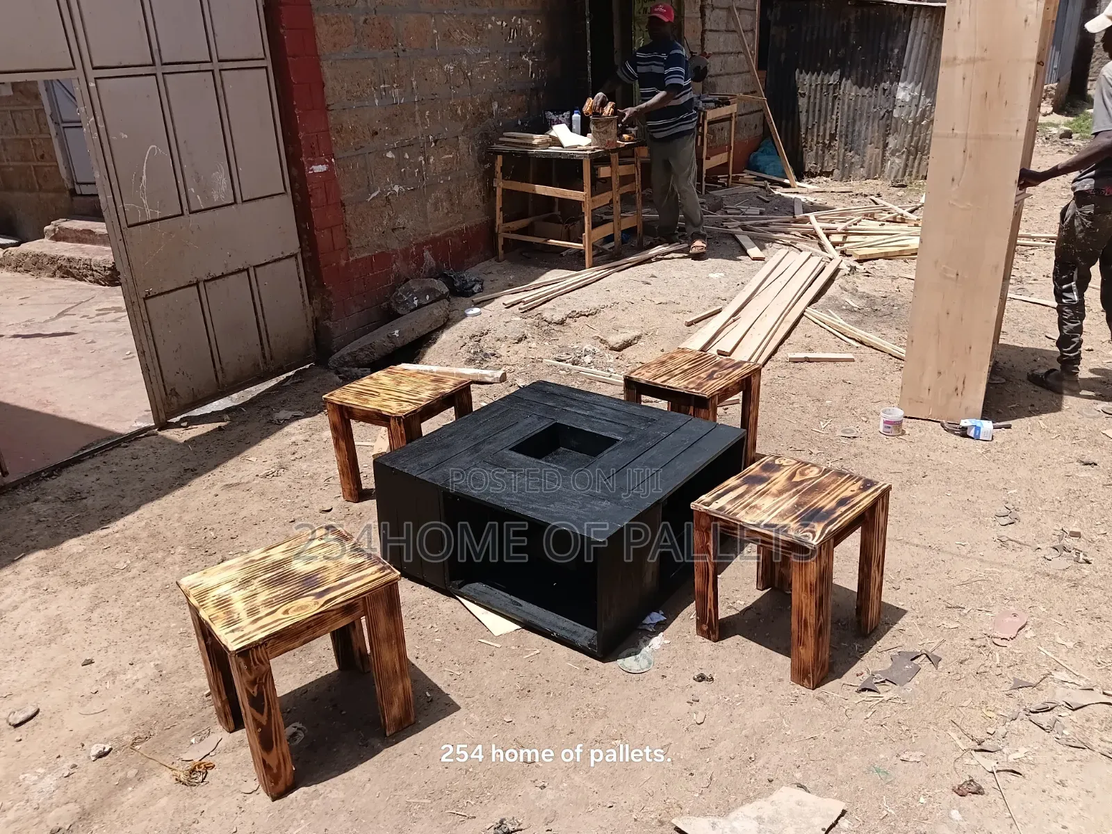 Huge Black Coffe Table With Storage Shelves.