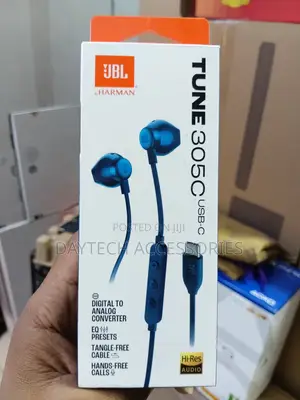 JBL Tune 305c in-Ear Handsfree Earphones With USB-C Plug Blue