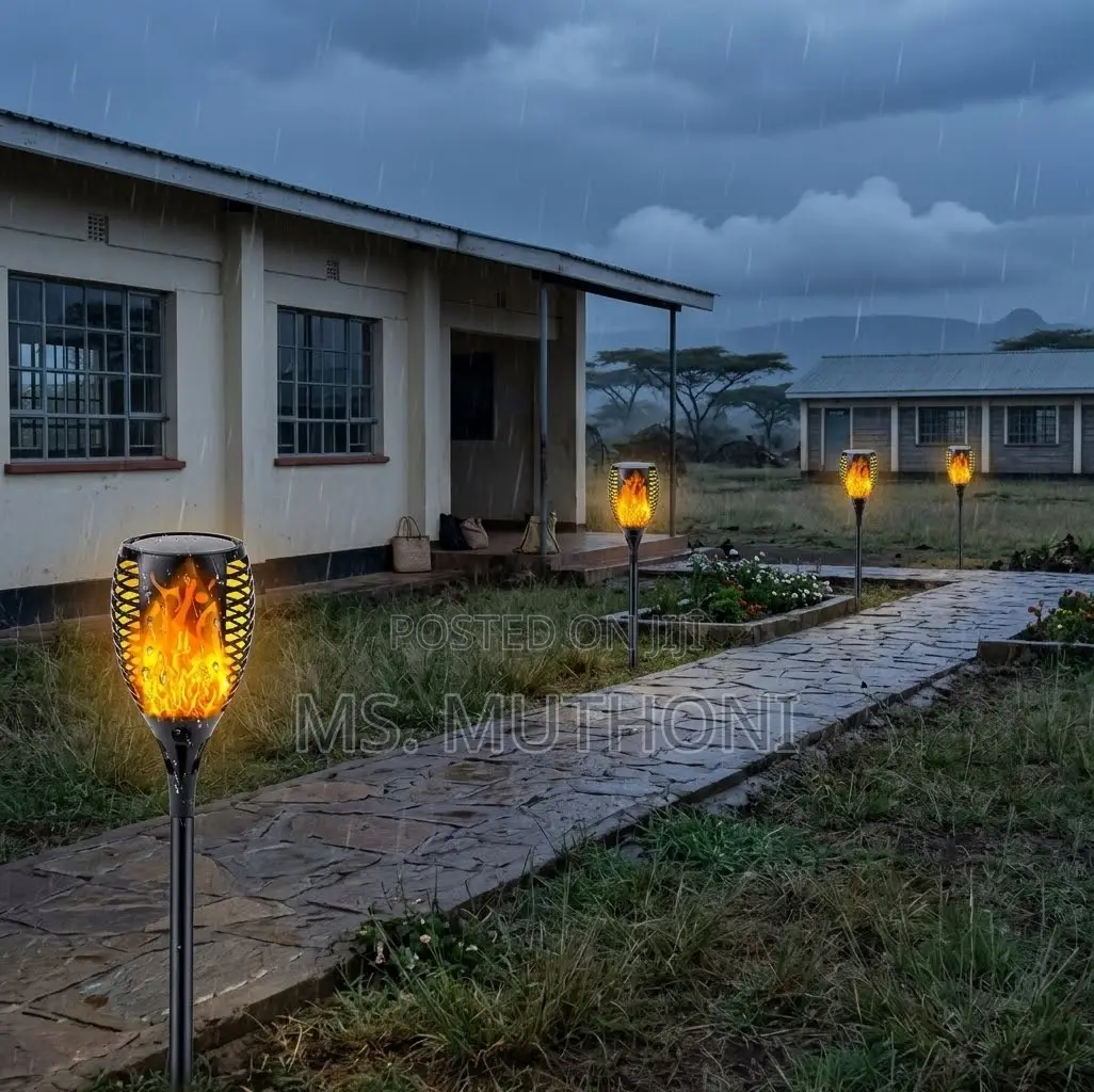 Solar Garden Flame Torches With Ground Stakes and Spikes