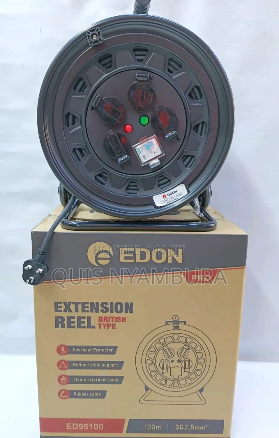 Edon Extension Cable 2.5 100meter/ Electric Cable Reel 100m
