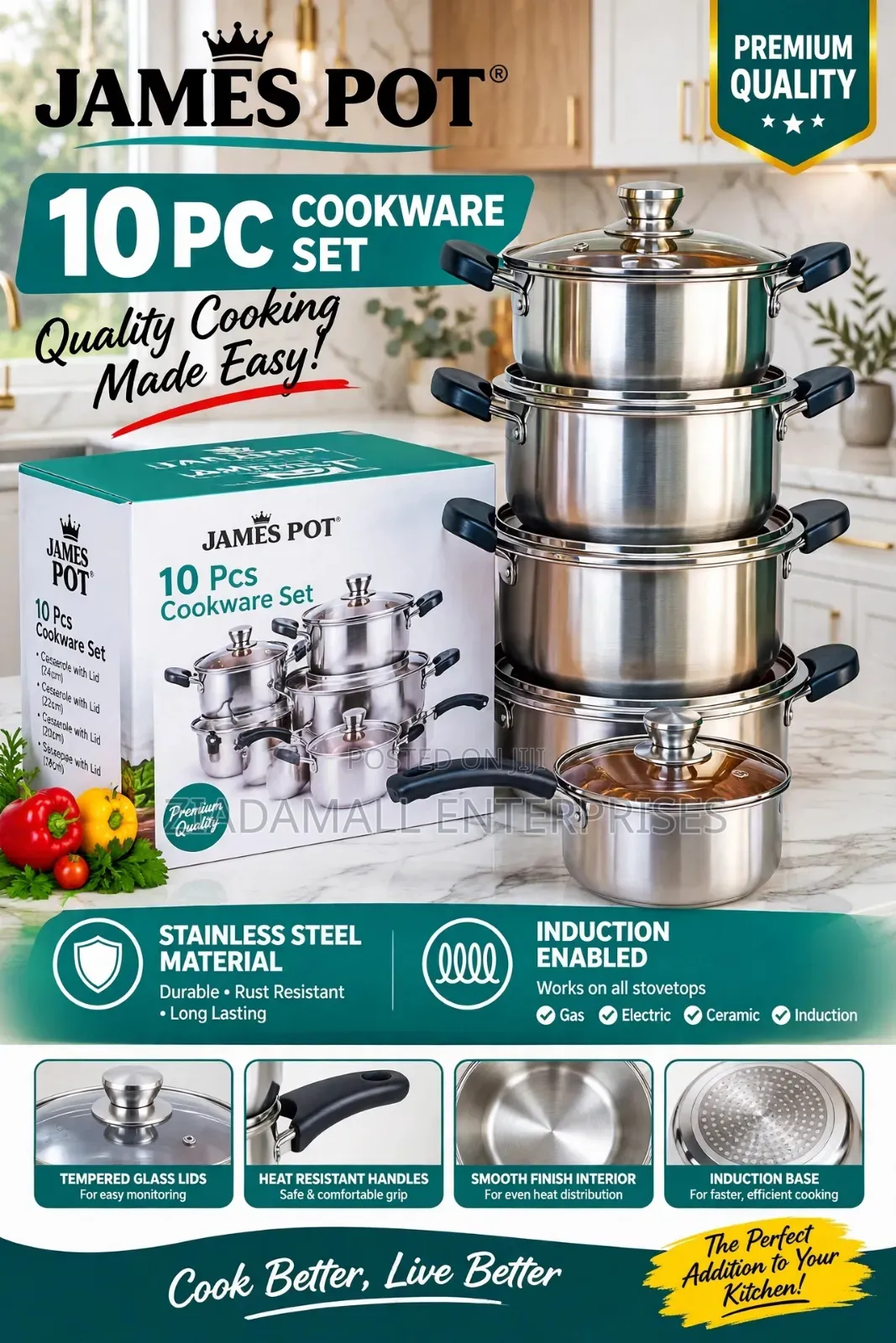 *James Pot 10pc Cookware Set* *Selling