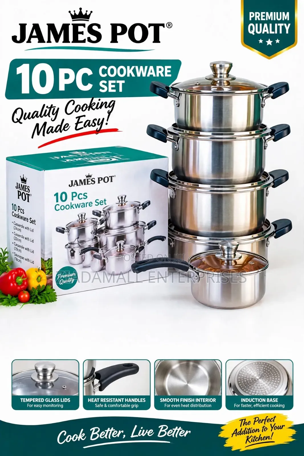 *James Pot 10pc Cookware Set* *Selling