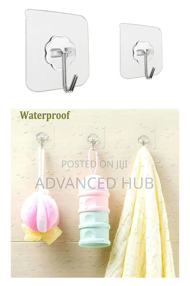 Heavy Duty 10 PCS Transparent Self Adhesive Wall Hooks