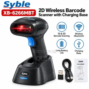 Syble XB-6266MBT – 2D Wireless Barcode Scanner With Charging Base