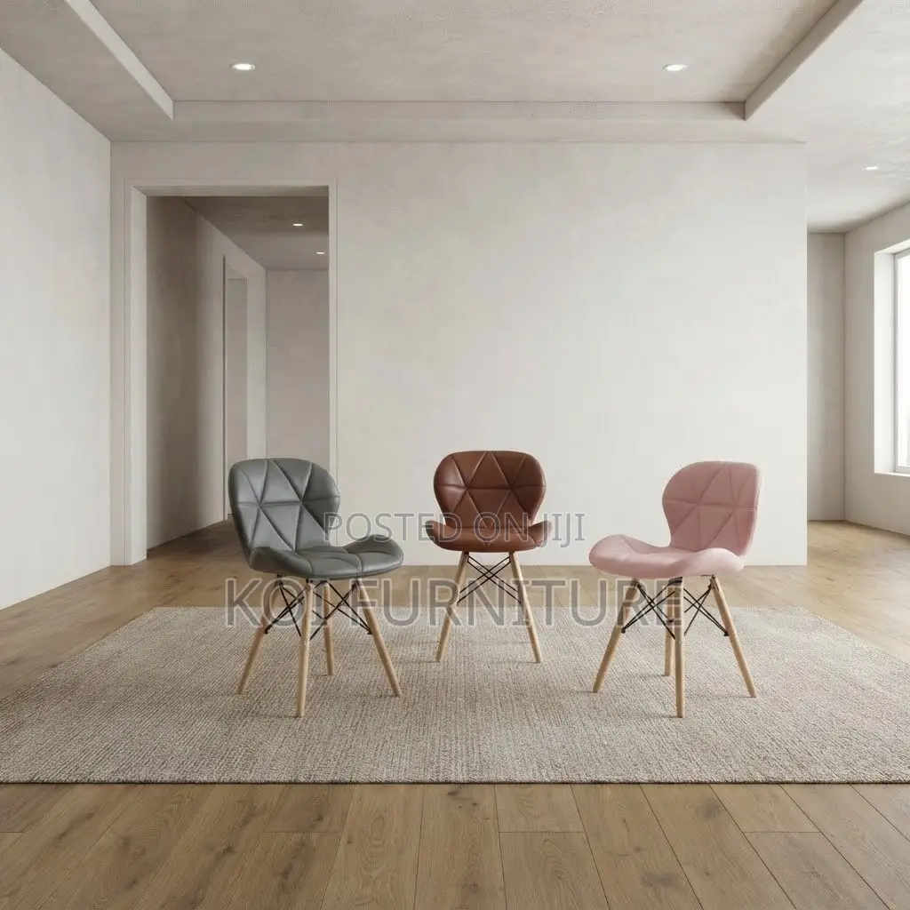 Dining Chairs; Leather Mid Backrest Ergonomic Eames Chair
