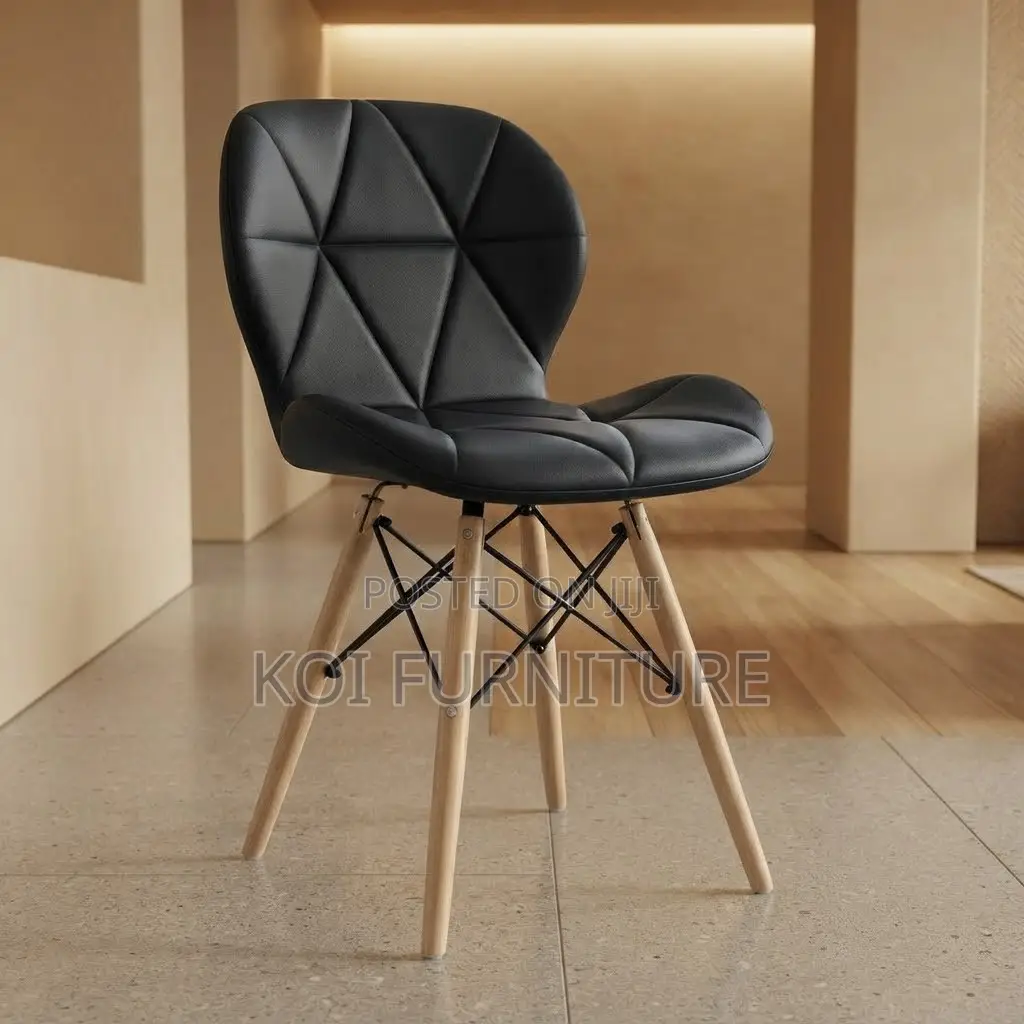 Dining Chairs; Leather Mid Backrest Ergonomic Eames Chair