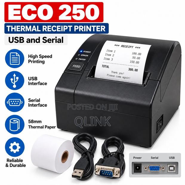 Epos Thermal Receipt Printer – Eco 250 USB and Serial