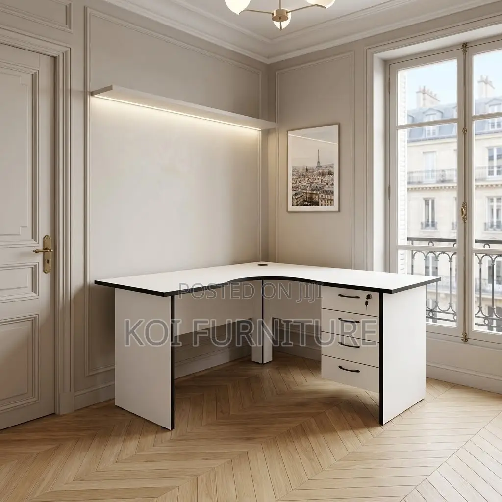Office Desk; White Round Curved 1200MM Home Office Computer Desk