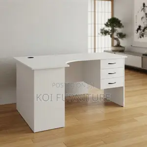Office Desk; White Round Curved 1200MM Home Office Computer Desk