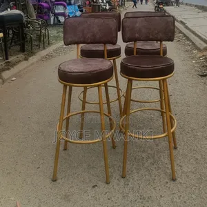 Kitchen Stools or Counter Stools, Gold and Brown